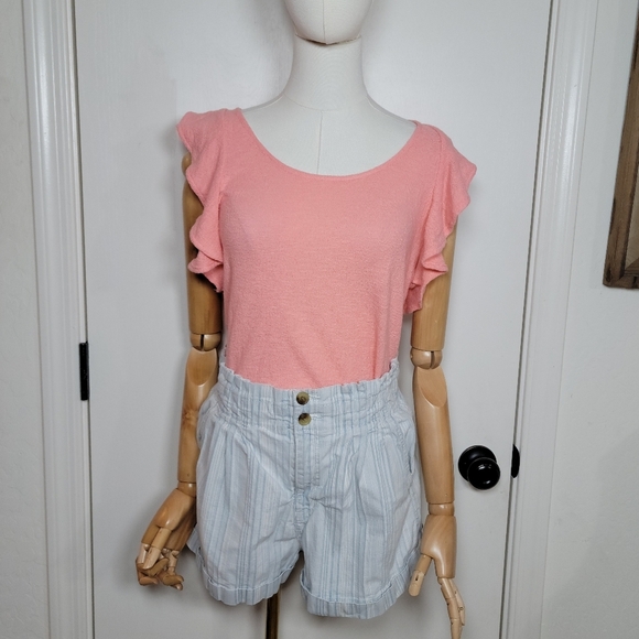 American Eagle Ultra High-Rise Pinstripe Mom Shorts Size 8 - Picture 1 of 8